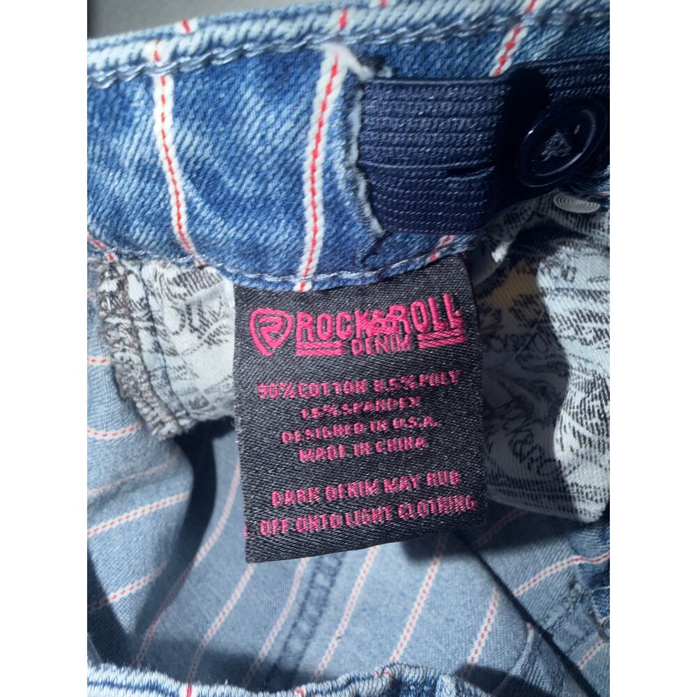 Rock & roll denim girls striped flare trouser with adjustable waistband - Picture 9 of 16